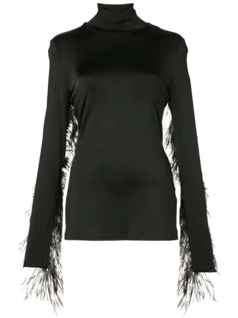 satin turtleneck top