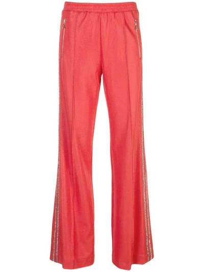 Area Embellished Stripe Track Trousers In Red