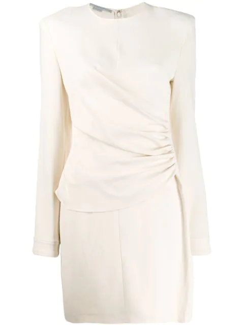 Stella Mccartney Gathered-panel Fitted Mini-dress In White | ModeSens
