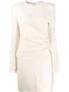 Stella Mccartney Gathered-panel Fitted Mini-dress In White