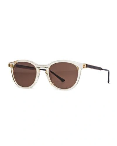 Thierry Lasry Boundary Transparent Round Sunglasses, Champagne