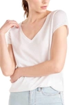 Splendid Recycled Blend V-neck T-shirt In White