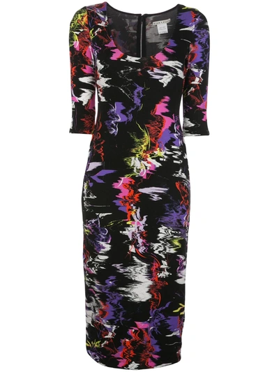 Alice And Olivia Delora Abstract Print Bodycon Dress In Moonstruck
