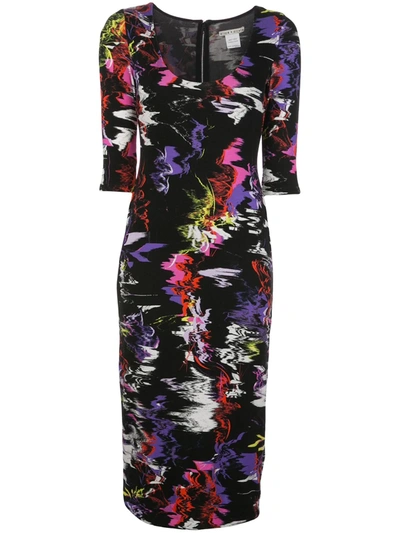 knee length dresses for ladies Lucy Abstract Print Bodycon Ruched Midaxi Dress – Catwalk Wholesale main image 0