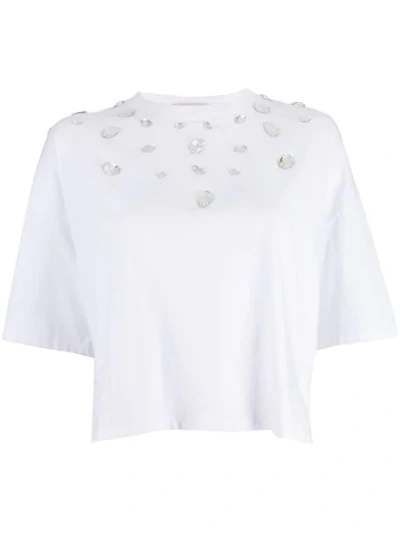 Christopher Kane Crystal Gem T-shirt In White