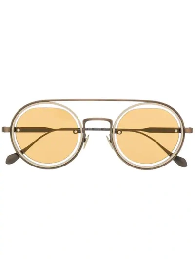 Giorgio Armani Round-frame Sunglasses In Metallic