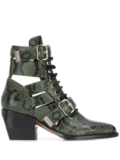 Chloé Rylee Ankle Boots In Green
