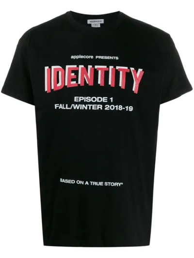 Applecore 'identity' Print T-shirt In Black