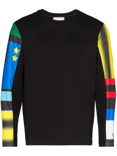 Koché Printed Sleeve Boxy Sweatshirt In Black