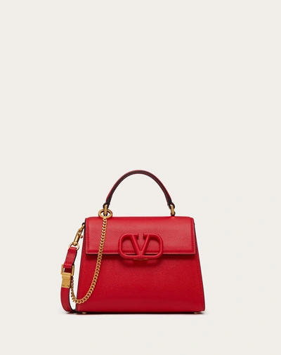 Valentino Garavani Red Leather Handbag In Pure Red/poudre