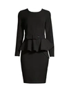 Donna Karan Double Crepe Peplum Sheath Dress In Black