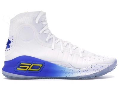 Pre-owned Under Armour  Curry 4 Home In White/yellow-royal Blue