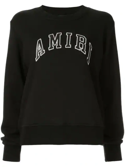 Amiri College Crew Neck Sweatshirt In Black