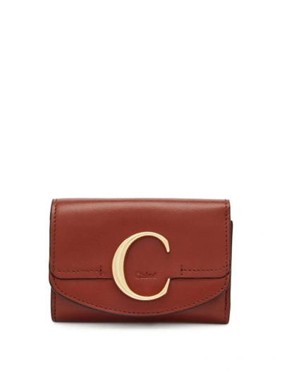 Chloé Brown C Small Leather Wallet