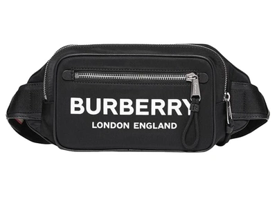 Pre-owned Burberry  Logo Print Nylon Bum Bag Black