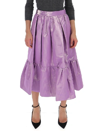 Marc Jacobs Gathered Tiered Midi Skirt In Purple