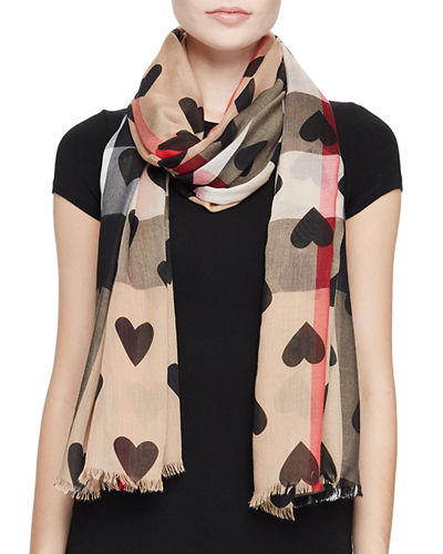 burberry red heart scarf