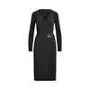 Ralph Lauren Double Buckle Jersey Dress In Black