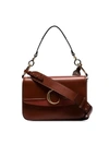 Chloé Sepia Brown Medium C Ring Leather Shoulder Bag