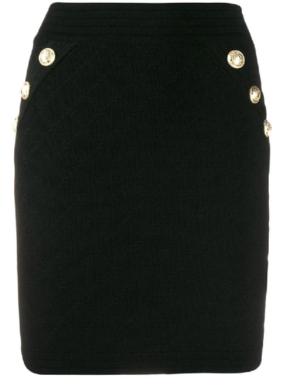 Balmain Button-front Pencil Skirt In Black
