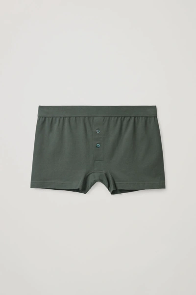 Cos Cotton-jersey Boxer Briefs In Green