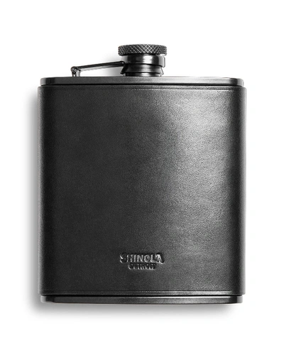 Shinola Men's Leather-wrapped Stainless Steel Flask In Black