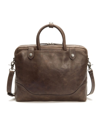 Frye Men's Logan Slim Antiqued Leather Briefcase In Slate