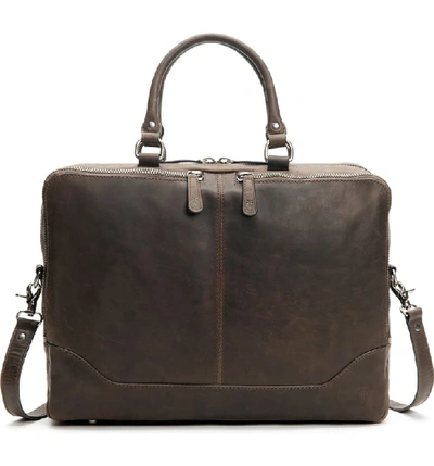 Frye Men's Logan Antiqued Leather Briefcase In Slate