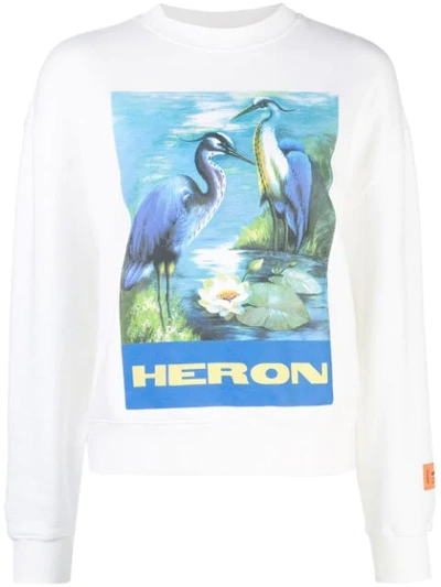 Heron Preston Graphic Print Heron Sweatshirt In White