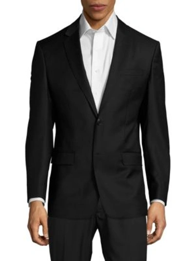 Versace Virgin Wool-blend Notch-lapel Jacket In Black