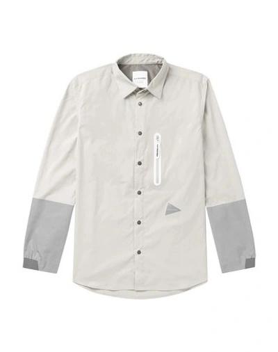 And Wander Solid Color Shirt In Light Grey