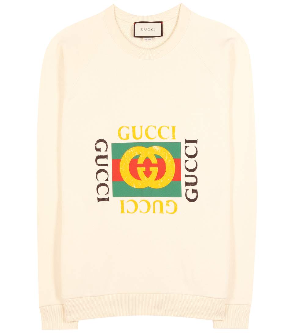 Gucci Embroidered And Printed Cotton Sweatshirt In Loee Prieted | ModeSens