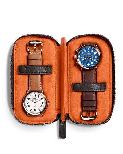 Shinola Men's Travel Watch Case - Gift Boxed In Black/orange