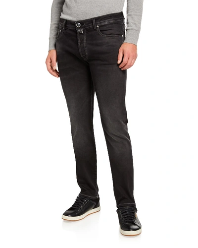 Jacob Cohen Men's Limited Edition Dark Stretch-denim Jeans In Gray