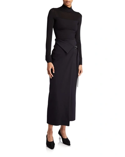 The Row Ogechi Wrapped Maxi Skirt In Black