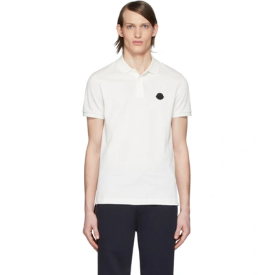 Moncler Logo Patch Polo Shirt In Black,white