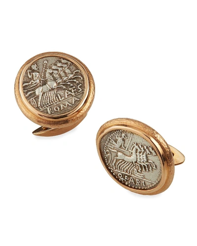 Jorge Adeler Men's 18k Rose Gold Ancient Jupiter Coin Cufflinks