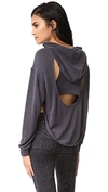 Free People Fp Movement Back Into It Hoodie In Black
