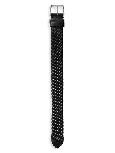 Tom Ford Braid Leather Watch Strap In Noir