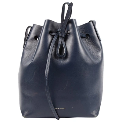 Pre-owned Mansur Gavriel Bucket Navy Leather Handbag