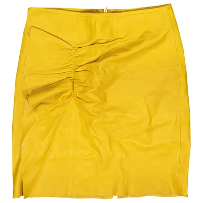 Pre-owned Designers Remix Leather Mini Skirt In Yellow