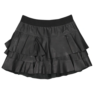 Pre-owned Designers Remix Leather Mini Skirt In Black