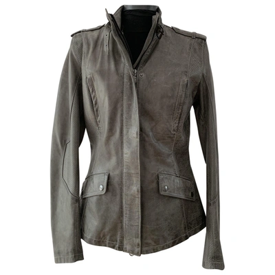 Pre-owned Belstaff Grey Leather Leather Jacket