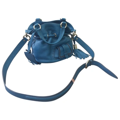 Pre-owned Lancel 1er Flirt Leather Handbag In Blue