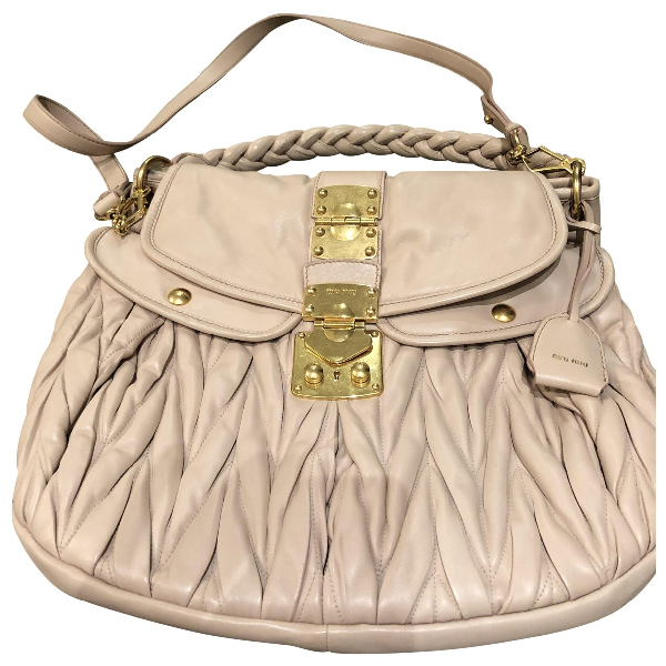 Pre-Owned Miu Miu MatelassÉ Pink Leather Handbag | ModeSens