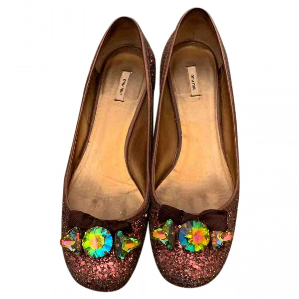 miu miu glitter ballet flats