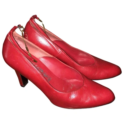 Pre-owned Ferragamo Leather Heels In Red