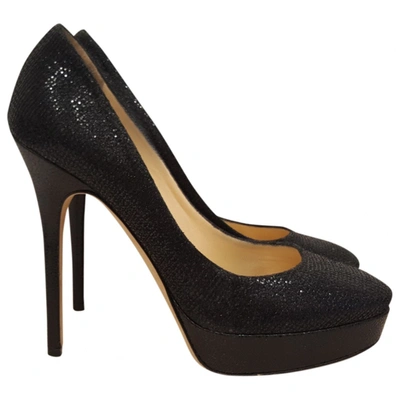 Pre-owned Jimmy Choo Cloth Heels In Black