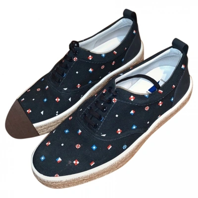 Pre-owned Louis Vuitton Cloth Trainers In Navy