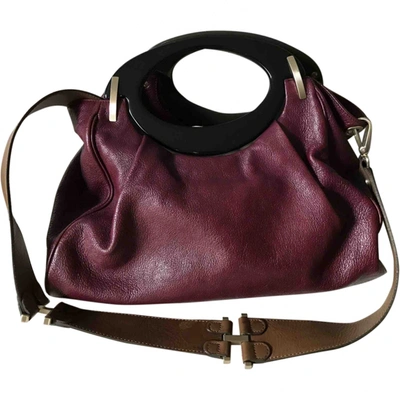 Pre-owned Marni Leather Bag In Burgundy